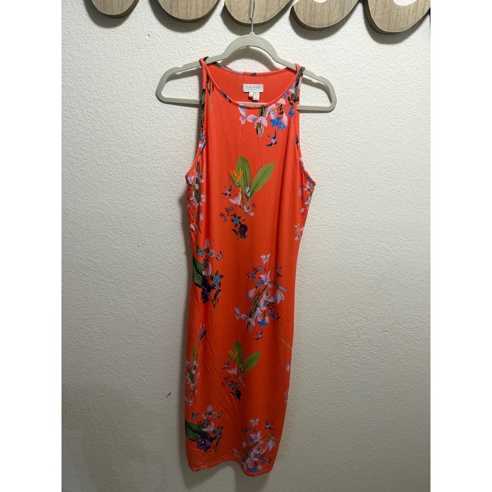 Ted Baker Orange Floral Dress Size 4